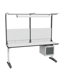 Стол монтажный ДиКом СР-200-01, ESD Thermopal, нерегулируемый, экран Э2, с подвесной тумбой, со светильником