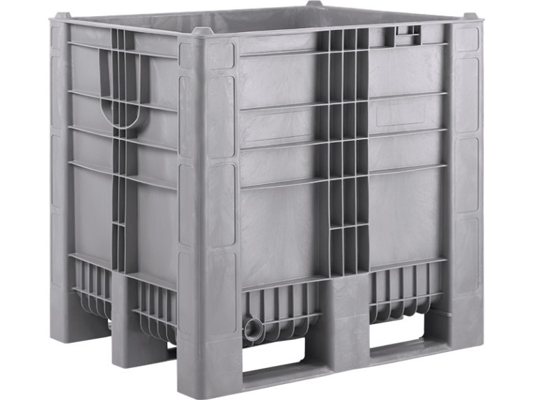 BoxPallet 1200х1000х1140 сплошной, на 3-х полозьях серый купить в Петрозаводске