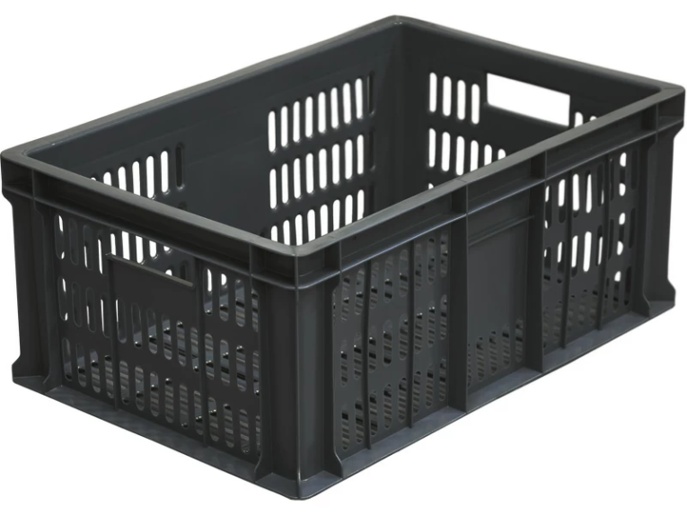 Ящик 600х400х250 с перфорацией чёрный купить в Петрозаводске Ящик 600х400х250 с перфорацией чёрный купить в Петрозаводске