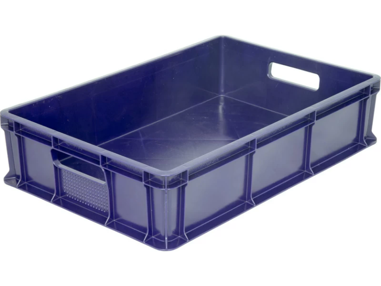 Ящик 600х400х140 мм сплошной с ручками синий купить в Петрозаводске