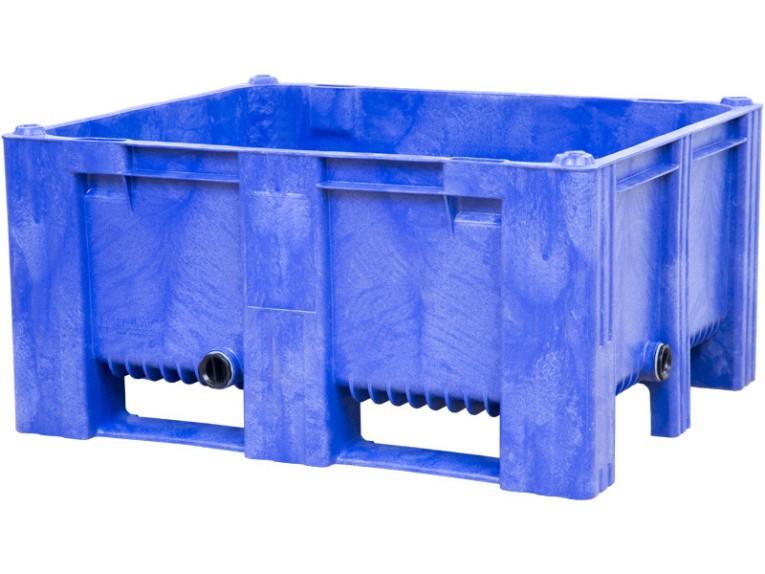 BoxPallet 1200х1000х580 мм сплошной на 2-х полозьях синий с 2 СП2 купить в Петрозаводске