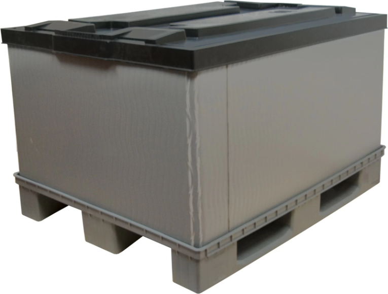 Контейнер 1200х800х860 мм сплошной разборный на п/паллет серый купить в Петрозаводске