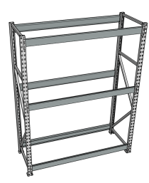 Стеллаж грузовой СГР 3000x2100x800 3 полки (без настила)