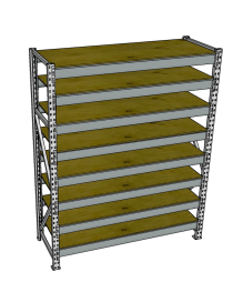 Стеллаж грузовой СГР 3000x2100x1000 8 полок (фанера) Стеллаж грузовой СГР 3000x2100x1000 8 полок (фанера)
