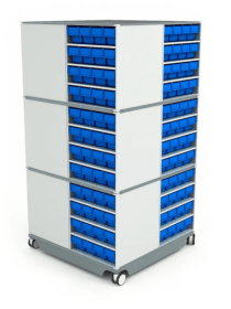 КП-02 Кассетница поворотная с синими ящиками КП-02 Кассетница поворотная с синими ящиками