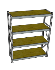 Стеллаж грузовой СГР 2500x900x600 4 полки (фанера) Стеллаж грузовой СГР 2500x900x600 4 полки (фанера)