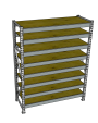 Стеллаж грузовой СГР 2500x1200x500 8 полок (фанера)