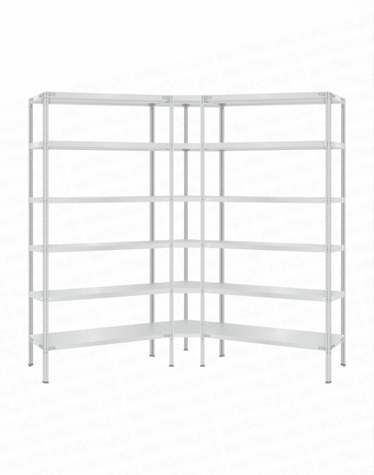 Стеллаж угловой 2000х1500х1500 (6 ярусов глубиной 300мм) купить в Петрозаводске