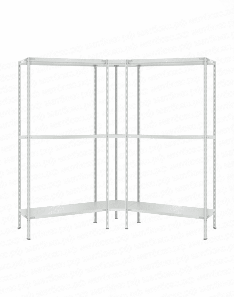 Стеллаж угловой 2000х1600х1600 (3 яруса глубиной 400мм) купить в Петрозаводске