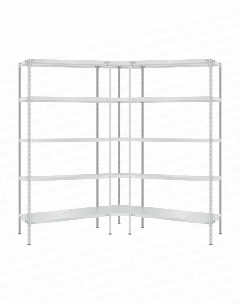 Стеллаж угловой 2000х1700х1700 (5 ярусов глубиной 500мм) купить в Петрозаводске Стеллаж угловой 2000х1700х1700 (5 ярусов глубиной 500мм) купить в Петрозаводске