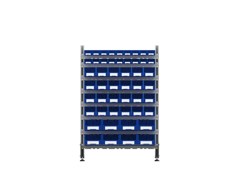 Стеллаж для пластиковых лотков SORTEX двухсторонний 1500x1000x800.06 купить в Петрозаводске