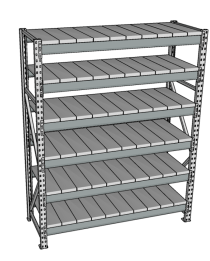Стеллаж грузовой СГР 2500x2100x1000 6 полок (металл)