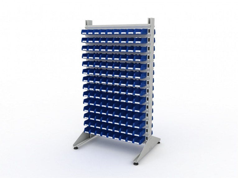 Стеллаж для пластиковых лотков SORTEX двухсторонний 1800x1000x800.01 купить в Петрозаводске