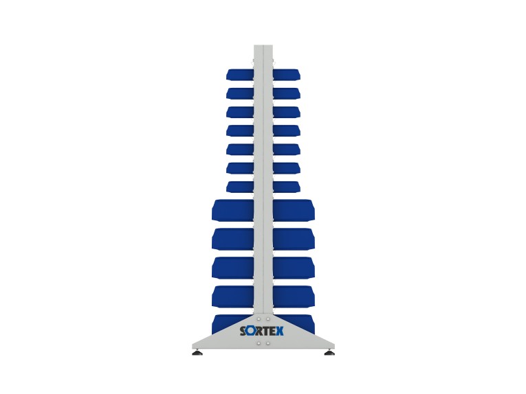 Стеллаж для пластиковых лотков SORTEX двухсторонний 1800x1000x800.04 купить в Петрозаводске