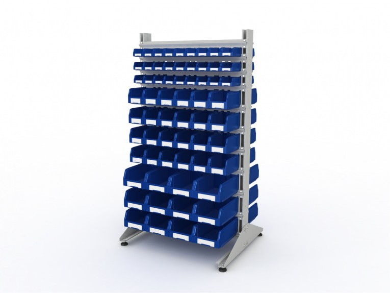 Стеллаж для пластиковых лотков SORTEX двухсторонний 1800x1000x800.05 купить в Петрозаводске