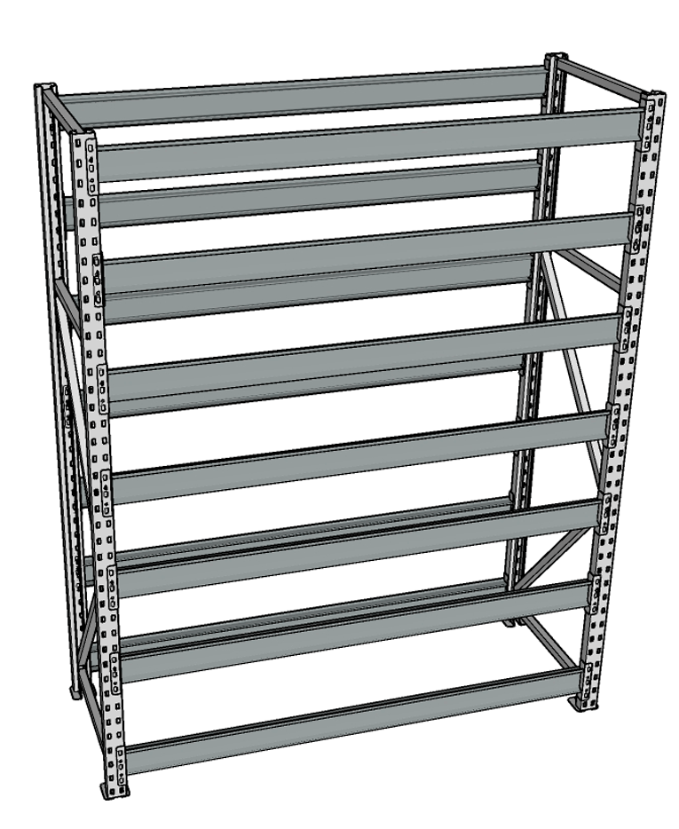 Стеллаж грузовой СГР 2000x1200x500 7 полок (без настила) купить в Петрозаводске