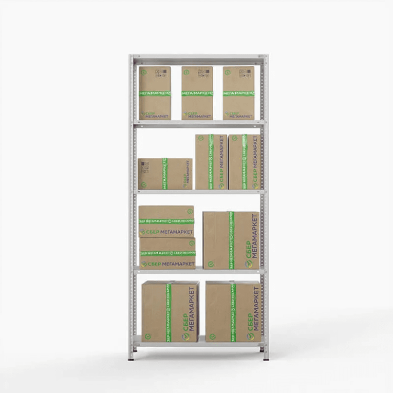 Стеллаж ПВЗ Сбер 2000х1000х400 5 полок купить в Петрозаводске Стеллаж ПВЗ Сбер 2000х1000х400 5 полок купить в Петрозаводске