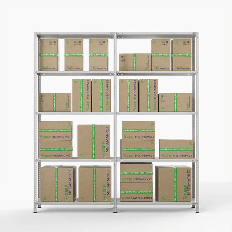 Стеллаж ПВЗ Сбер 2000х2000х400 5 полок купить в Петрозаводске Стеллаж ПВЗ Сбер 2000х2000х400 5 полок купить в Петрозаводске