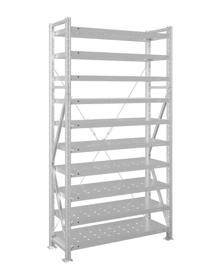 Стеллаж MS U 2500x1200x400 10 полок (350 кг, перф) купить в Петрозаводске