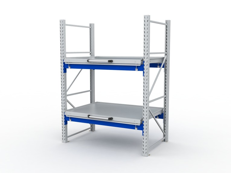 Стеллаж с выкатными платформами S-HEAVY 1000/1300 (2 яруса хранения) купить в Петрозаводске