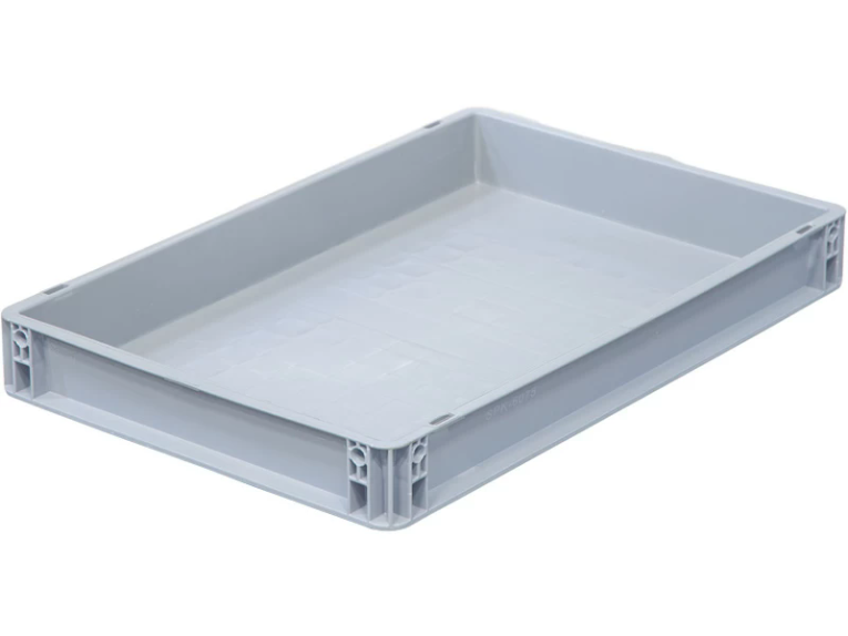 Ящик 600х400х75 сплошной, усиленное дно, цв. серый купить в Петрозаводске