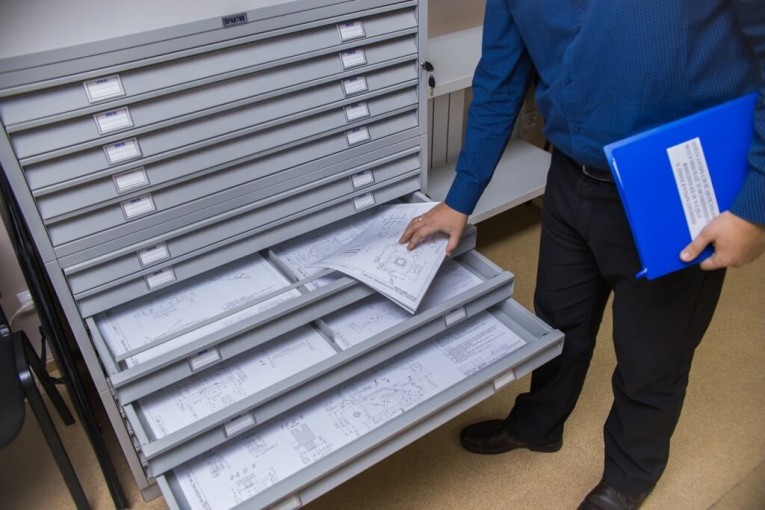 Картотека ПРАКТИК формат А1 для чертежей 25 ящиков