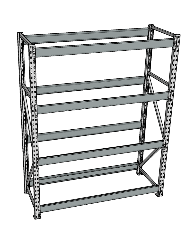 Стеллаж грузовой СГР 2500x1800x1000 4 полки (без настила) купить в Петрозаводске