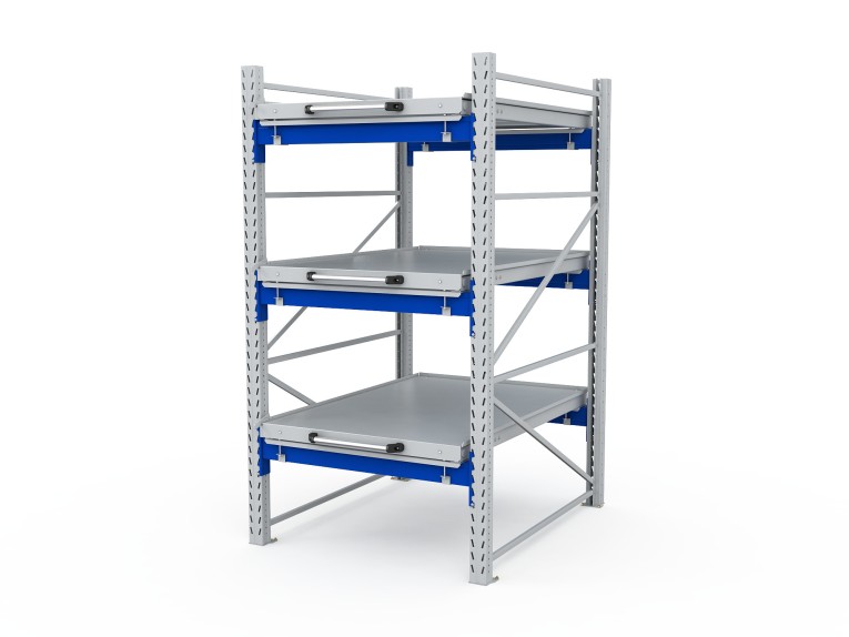 Стеллаж с выкатными платформами S-HEAVY 1000/900 (3 яруса хранения) купить в Петрозаводске