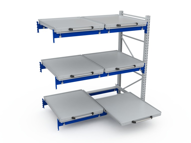 Стеллаж с выкатными платформами S-HEAVY 500 (3 яруса хранения) купить в Петрозаводске